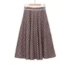 AliExpress Transfronterizo 2026 Primavera Nuevas Llegadas Ropa de Mujer Versátil Holgada Temperamento Adorno de Encaje Falda de Cuadros Pequeños 0387054