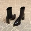 Botas Curtas de Salto Alto Bico Fino Estilo Europeu e Americano para Mulheres, Novo Modelo Outono e Inverno 2025, Plataforma Impermeável, Botas Muito Estilosas e Emagrecedoras