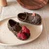 Zapatos Mary Jane de Cuero para Niñas Primavera y Otoño Suela Suave Zapatos de Princesa para Bebé Lazo de Dibujos Animados Adhesivo Mágico Zapatos Individuales para Niñas