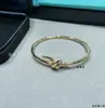 Pulseira Nó Tt Versão de Luxo Banhada a Ouro 18K, Meio Diamante Dupla Fileira Pulseira Nó Totalmente Diamantada, Luxo Leve, Sensação de Luxo, Estilo Transfronteiriço Europeu e Americano