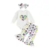 Conjunto Nuevo de Mameluco de Algodón para Bebé, Estilo Primavera y Otoño, Mono de Manga Larga con Estampado de Corazón y Lazo, Conjunto de Pantalón Largo