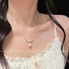 Acero Titanio No Se Desvanece Estilo Coreano Dulce Lágrima de Sirena Flor Perla Collar Lujo Accesible Diseño Nicho de Alta Gama Cadena Clavícula