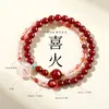 Pulseira Cinco Elementos para Mulheres, Pulseira de Contas de Cristal Branco Natural, Alto Padrão de Luxo Leve, Joias de Nicho Estilo Chinês Novo