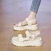 Sandalias Deportivas de Velcro de Suela Gruesa de Red para Mujer, Ropa de Exterior, Nuevo Moda Verano 2026, Suela Suave, Zapatos de Playa para Embarazadas que Aumentan la Altura