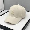 Gorra de pana con letra R para pareja, gorra de béisbol para hombre y mujer, gorra coreana de moda para cabeza grande, todo para combinar, otoño e invierno, venta al por mayor