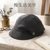 Sombrero ecuestre artístico y fresco de estilo japonés, versátil para otoño e invierno, sombrero holgado para mujeres con circunferencia de cabeza grande, hace que la cara parezca más pequeña, adecuado para ir al trabajo, gorra de pico de pato
