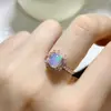 Anel Tesouro Cor Natural Pedra Principal Opala 5x 7mm Pedra Colorida Prata Esterlina Incrustado Venda Direta Transfronteiriça