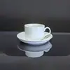 Conjunto de Xícara e Pires para Café Estilo Coreano Transfronteiriço Xícara de Café Branca Pura Xícara de Cerâmica Conjunto de Xícara e Pires para Café para Home Office Venda por Atacado