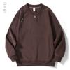 Suéter pesado americano de 360 g con cuello Henry para hombre, otoño, holgado, talla grande, otoño e invierno, forrado con vellón, manga larga, polo, top