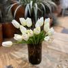 Flores artificiales con Yang flores artificiales de alta gama tulipán flores falsas arreglo floral sala de estar decoración de escritorio foto