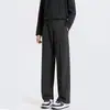 Pantalones de traje vintage elegantes con forro polar, corte americano para hombre, tendencia de primavera, alta calle, holgados, de pierna ancha, casuales