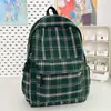 Mochila Escolar Versátil Retro Estudiante de Secundaria Femenina Otoño e Invierno Nueva Mochila Cuadros Coreanos Color Sólido Mochila para Estudiante Universitario y Viajero