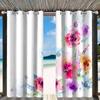 Cortinas Pretas Modernas Personalizadas com Estampa Floral de Primavera para Varanda, Dropshipping Disponível