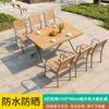 Mesa y silla de exterior para patio, villa, terraza, mesa y silla de ocio, exterior, anticorrosión, madera, exterior, jardín, impermeable, combinación de mesa y silla