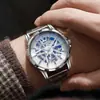 Reloj para Hombre Transfronterizo Reloj de Cuarzo con Esfera Grande Correa de Acero Reloj para Hombre Moda Casual Reloj para Hombre con Esfera Calada
