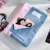 Álbum de fotos de tela de patchwork de mezclilla a cuadros rosas, de 3 pulgadas, 4 compartimentos, alto valor estético, fácil de usar para DIY para guardar fotos Polaroid