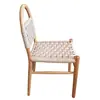 Silla de Comedor de Madera Maciza, Silla Tejida con Cuerda para Uso Doméstico, Sensación de Lujo Ligero y Alta Gama, Mesa y Silla de Comedor para Restaurante, Mesa de Centro de Ocio Estilo Mediados de Siglo, Silla de Anfitrión