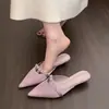 Nuevos Zuecos de Medio Zapato Cerrados de Alto Nivel Estilo Francés para Mujer Primavera/Verano 2026, Elegantes Sandalias de Bajo Tacón para Dama Slip-On