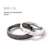 Anillos de Pareja de Plata de Ley Cielo Estrellado Blanco y Negro Anillos de Pareja Story Abiertos Estilo Simple Genial Anillos Personalizados para Relación a Larga Distancia