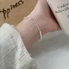 Nalan Anillo Ovalado de Cadena con Puntada de Crochet de Concha de Plata S925 Exquisito y Sencillo Estilo Ins Diseño de Nicho Pulsera S8316