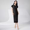 Estilo fada vestido feminino verão feminino malha suave dupla camada respirável branco simples moda plissada saia de comprimento médio plissado