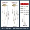 Lustre Longo para Escada, Lâmpada de Cristal de Forma Gota d'Água de Luxo Leve, Lâmpada para Sala de Estar Vazia de Villa Duplex, Modelo de Designer