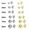 Ventas Transfronterizas de Amazon Pendientes Brillantes Pequeños Redondos con Forma de Bola Chapados en Negro y Dorado, Tachuelas Redondas de Bola de Alta Retención de Color Venta al por Mayor