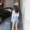 Camiseta de punto delgada de manga larga suelta de estilo retro coreano con letras, protectora del sol, nueva para el verano 2025, súper hot para mujer
