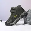 Zapatos de algodón para exteriores para niños, de invierno, engrosados y cálidos, zapatillas deportivas para niños con forro de felpa, antideslizantes, para niños mayores, botas de nieve, estilo transfronterizo