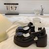 Versátiles Zapatos Mary Jane de Suela Gruesa de Cuero Pequeño para Mujer 2024 Invierno Estilo Coreano Nuevo Estilo Británico Punta Redonda Tacón Grueso Zapatos Franceses