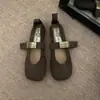 Versão em couro macio! Fivela de Cinto Retrô Sapatos Mary Jane de Bico Redondo para Mulheres, Mocasins Macios Planos para Primavera e Outono de 2025
