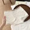 Calzoncillos tipo boxer de algodón puro para mujer, estilo floral de fragancia ligera, 10A, antibacterianos, entrepierna extendida, ajustados a la cadera, de cintura media