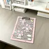 Prancheta de Acrílico A4 Desenho Animado com Personagens de Anime, Bloco de Notas, Pasta para Armazenamento de Provas de Estudante, Prancheta, Porta-Provas
