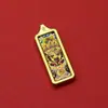 Thangka Tibetano Zha Ji La Mu Pingente Pequeno Dourado de Thangka para Mulheres Deus da Riqueza Pequena Barra de Ouro Mini Caixa de Gau Concha Quadrada Atacado