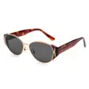 Colección de Gafas de Sol de Metal, Nuevo Estilo de Alta Gama para Mujer, Moda Personalizada Fotografía Callejera, Gafas de Sol Lisas Ojo de Gato Anti-UV para Hombre