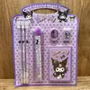Conjunto de material escolar Sanrio Kuromi My Melody Cinnamoroll para crianças, incluindo lápis, régua, borracha e apontador para fins de aprendizado