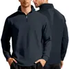 Amazon Otoño Invierno Hombre Cuadros Pequeños Cuello Alto Media Cremallera Textura Holgada Estilo Americano Negocio Casual