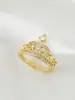 Joyería Caliente Transfronteriza Corona Europea y Americana Exquisito Anillo de Regalo Navideño Moda de Alta Calidad Diseño de Nicho Anillo Joyería