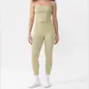 Conjunto de yoga leve de verão para mulheres, conjunto de duas peças de secagem rápida para fitness, conjunto esportivo de top tomara-que-caia