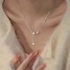 Collar de Meteoro para Mujer, Nuevo Estilo de Moda, Lujo Ligero, Diseño de Nicho, Sensación de Alta Gama, Cadena Larga con Diamantes, Cadena para Clavícula con Estrella y Borla