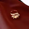 Anel Aberto Oval de Resina Renda Estilo Retrô Simples Personalidade Temperamento Versátil Dedo Indicador Anel Joia para Mão Leve Luxo Sensação de Alto Padrão