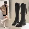 Botas Altas de Pico para Mujer Botas de Montar 2026 Otoño/Invierno Nueva Llegada Botas Altas de Punta Tacón Grueso Botas de Tacón Alto Talla Grande