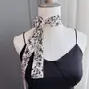 Bufanda de Seda Delgada Larga Estrecha Arrugada de Alta Calidad Huayao, Banda para el Cabello de Mujer Más Larga 188x 4 Bufanda Cinturón Joker Retro Spice Girl