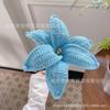 Mão- tecido buquê de lã caseira diy acabado de malha lírio acabado buquê de presente de flor para namorada