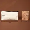 Amazon Transfronteiriça Lona Branca com Zíper Estojo para Canetas Personalizado Bolsa de Maquiagem Personalizada Bolsa Clutch para Armazenamento Atacado Personalizado Estoque Pronto
