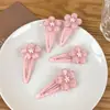 Pinza para el pelo de flor de cerezo rosa estilo japonés para niñas, dulce y delicada con una sensación cremosa, pinza bb de flor de cerezo, accesorio para el pelo para flequillo lateral