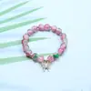 Pulsera Explosiva de Cerezo en Flor con Mariposa y Diamante Pulsera de Cerezo en Flor Diseño de Nicho Lujo Ligero Cuentas Versátiles para Novias