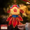 Linterna de Pez Koi Tejida en Bambú del Festival de Mediados de Otoño Linterna Infantil Kit de Materiales DIY Hecho a Mano Linterna de Flor Luminosa de Mano Linterna de Pez Dorado