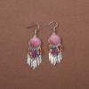 Brincos retrô de estilo étnico que combinam com tudo, brincos elegantes de borla boêmia para férias femininas, brincos longos personalizados europeus e americanos