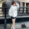 Ropa con Capucha Estilo Ins de Otoño e Invierno Sudadera con Capucha Ropa de Mujer Estampada Minimalista Moderna Sencilla Conjunto Europeo y Americano